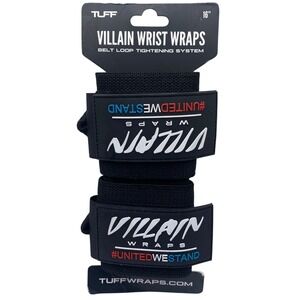 Tuff Villain Wrist Wraps 16 Inch Black United We Stand USA American Flag